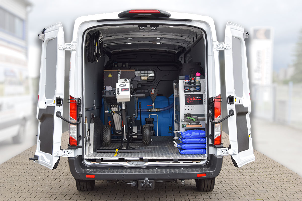 Drill-Vole Komplettsystem im Transporter